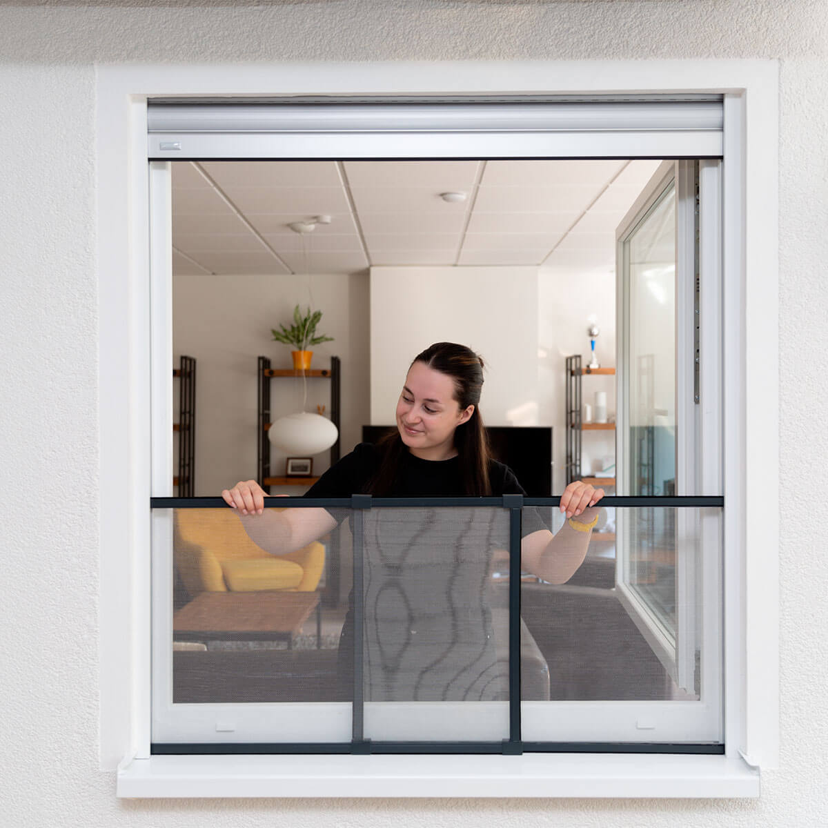 Insektenschutz-Schiebefenster mit Aluminium-Gewebe, versch. Farben