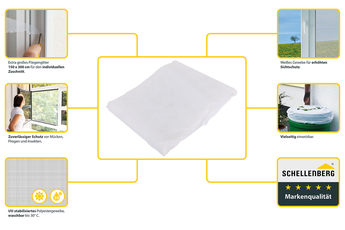 Insektenschutzgitter ohne Befestigung 150 x 300 cm