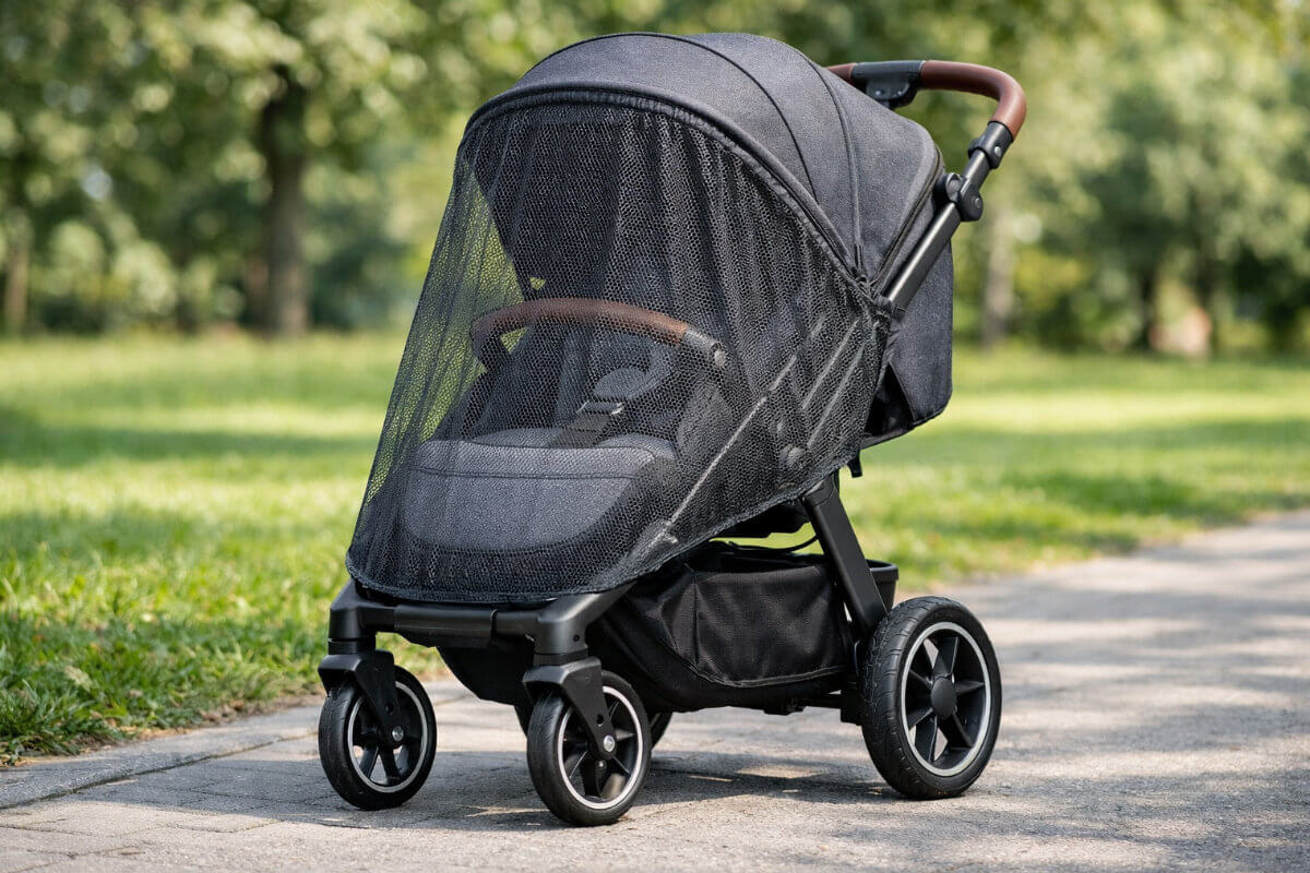 Schellenberg Moskitonetz für Kinderwagen, anthrazit, 130x70x