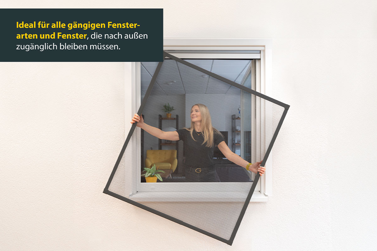 Fliegengitter-Teleskoprahmen Click & Protect, max. 130 x 140 cm, verschiedene Farben