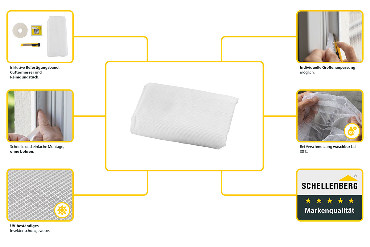 Insektenschutzgitter mit Befestigung - versch. Farben & Größen