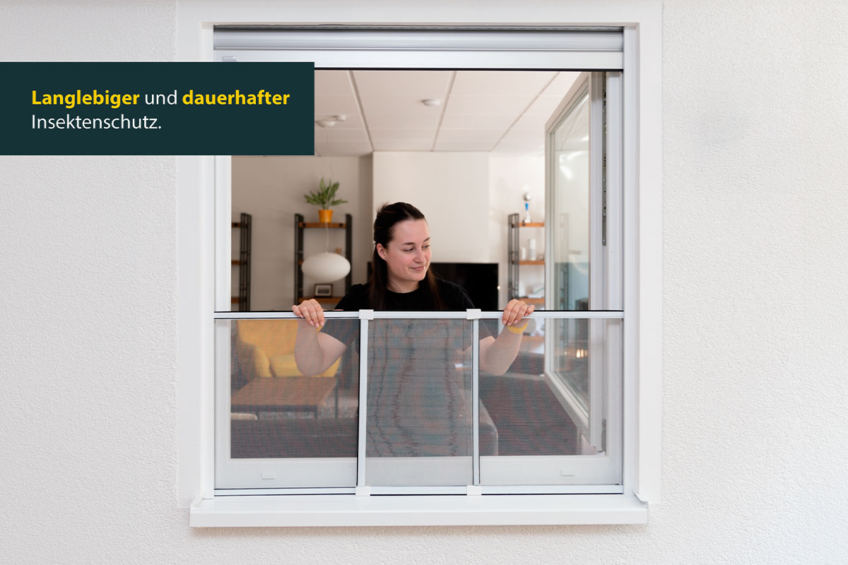 Insektenschutz-Schiebefenster mit Aluminium-Gewebe, versch. Farben