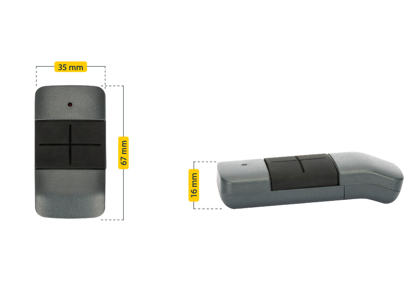 Digitaler Toröffner mit zwei Tasten, Abmessungen 350 mm x 650 mm x 150 mm