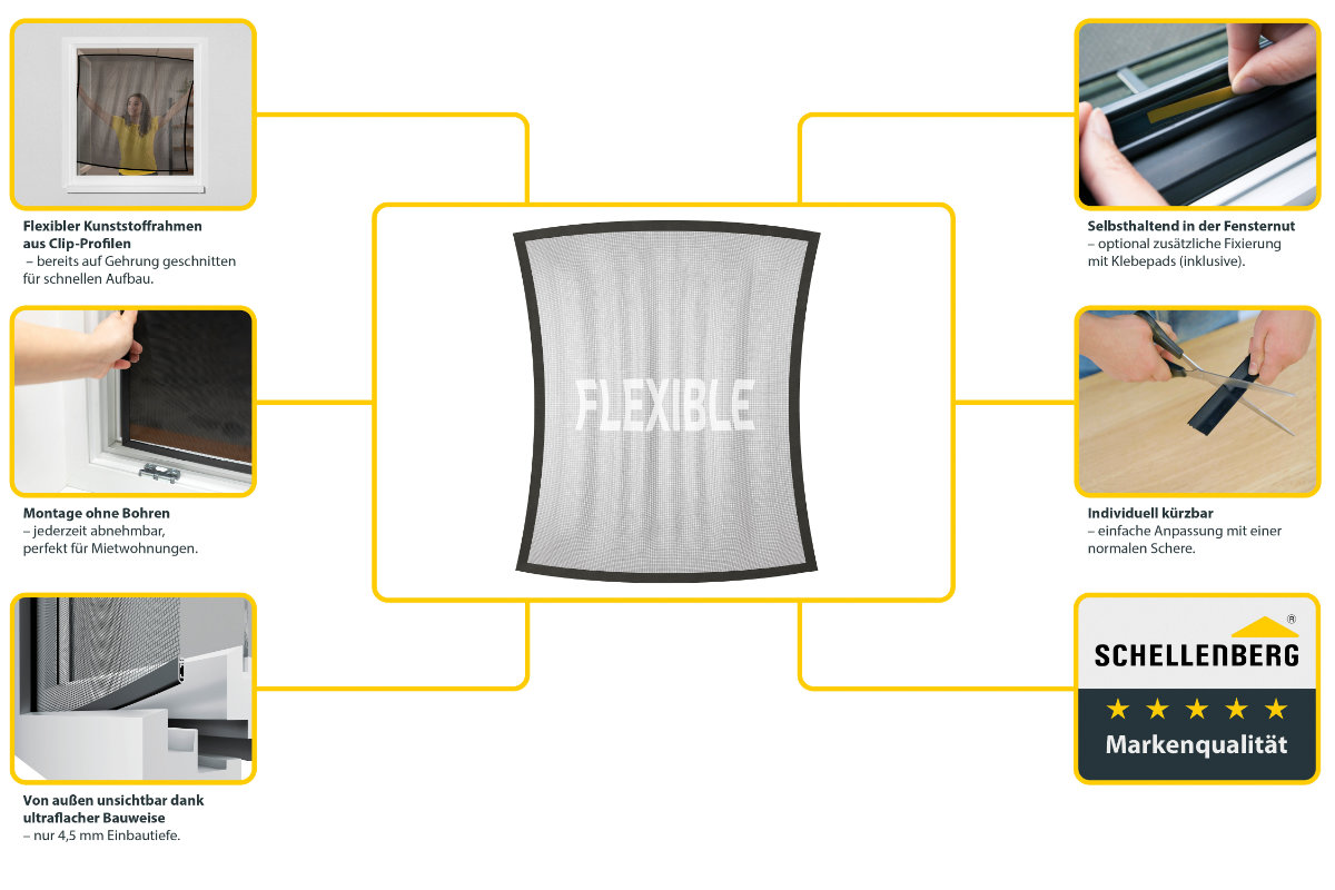 Schellenberg Pop-Up Fliegengitter 100x120 cm anthrazit