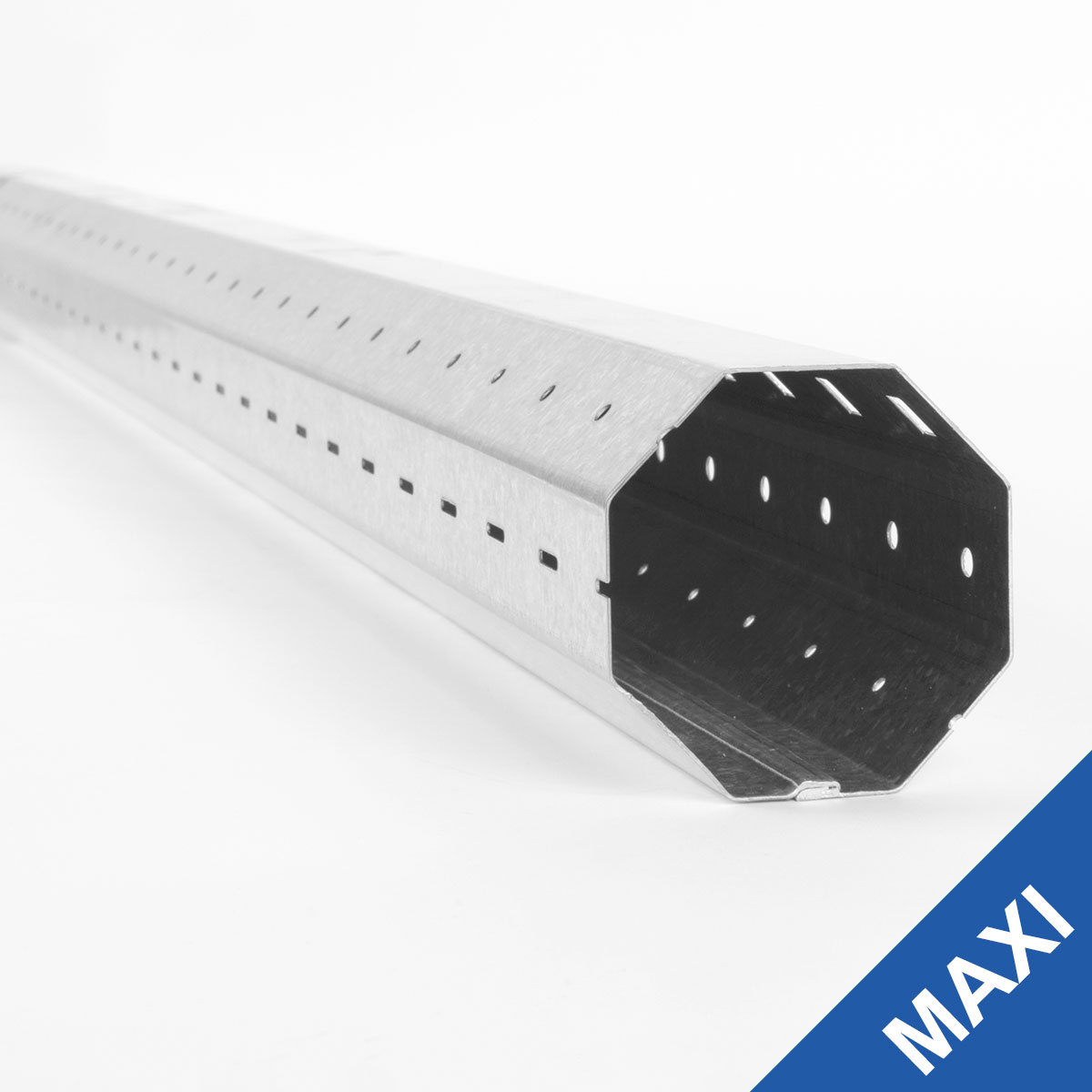 Achteckiges Stahlrohr mit Belüftungslöchern und verzinkter Oberfläche, Modell MAXI