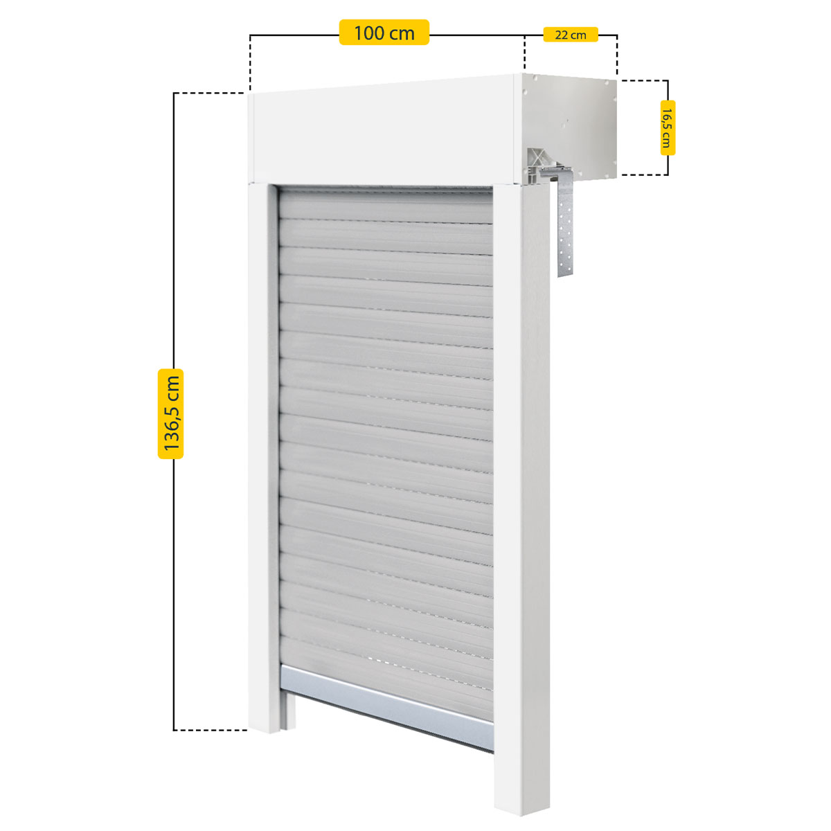 Aufsatzrollladen Komplett-Set für Fenster, 120 cm Höhe - versch. Breiten