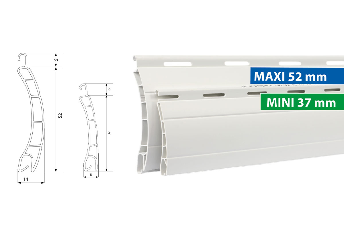 Muster Rollladenprofile Mini 15 cm Kunststoff - versch. Farben Muster Rollladenprofile Mini 15 cm Kunststoff - versch. Farben
