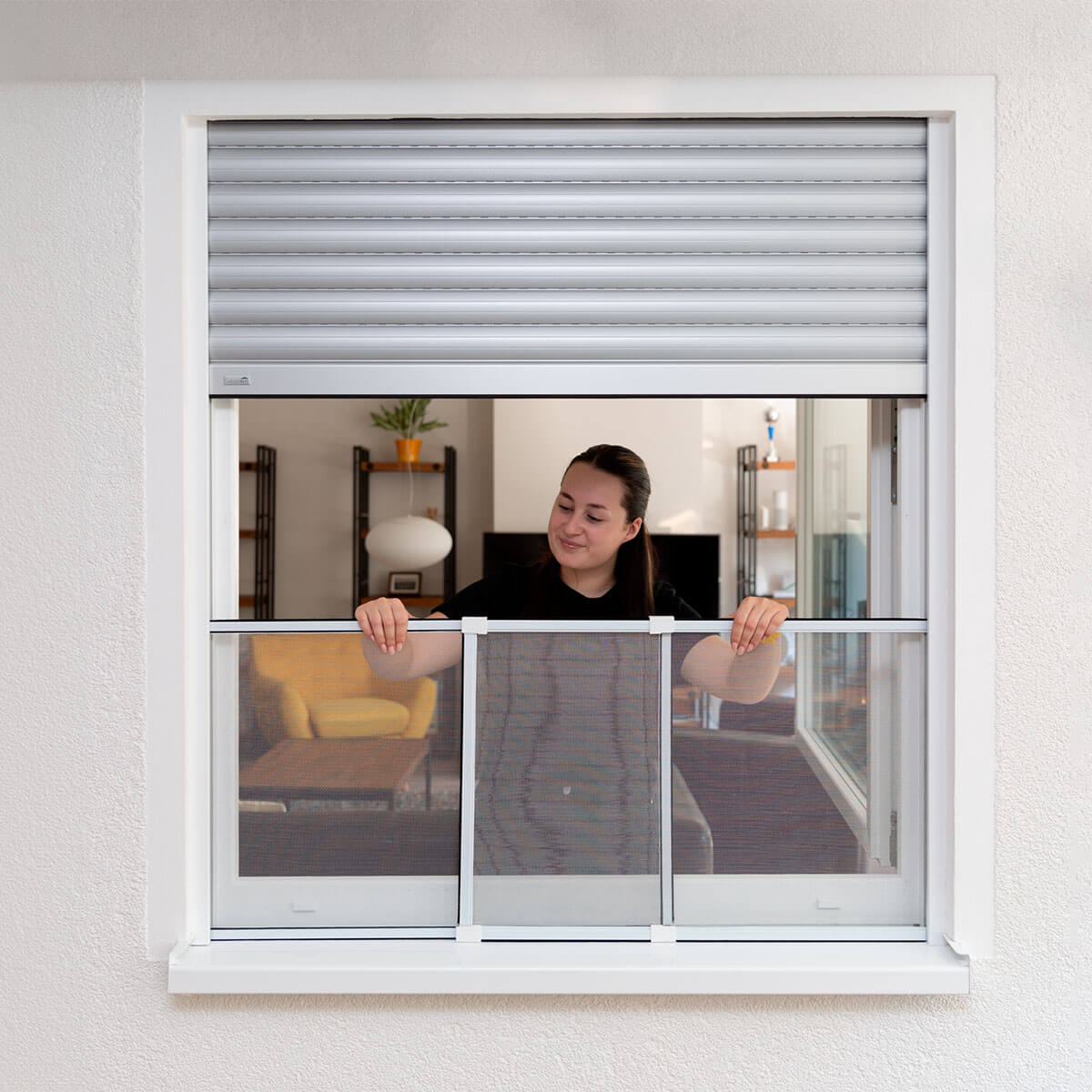 Insektenschutz-Schiebefenster mit Aluminium-Gewebe, versch. Farben