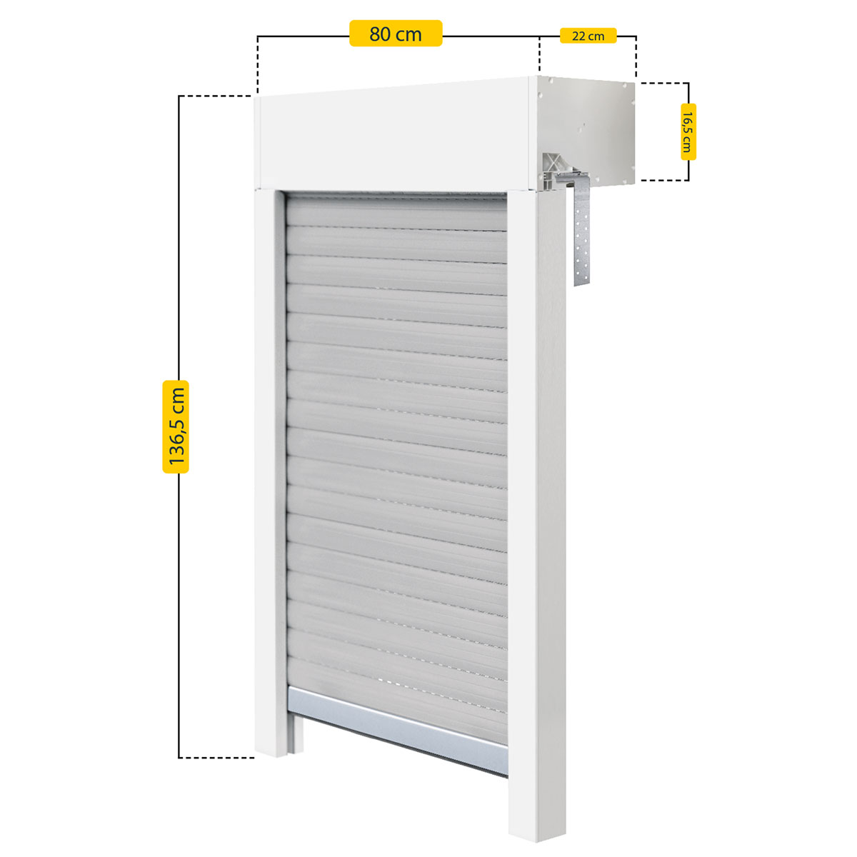 Aufsatzrollladen Komplett-Set für Fenster, 120 cm Höhe - versch. Breiten