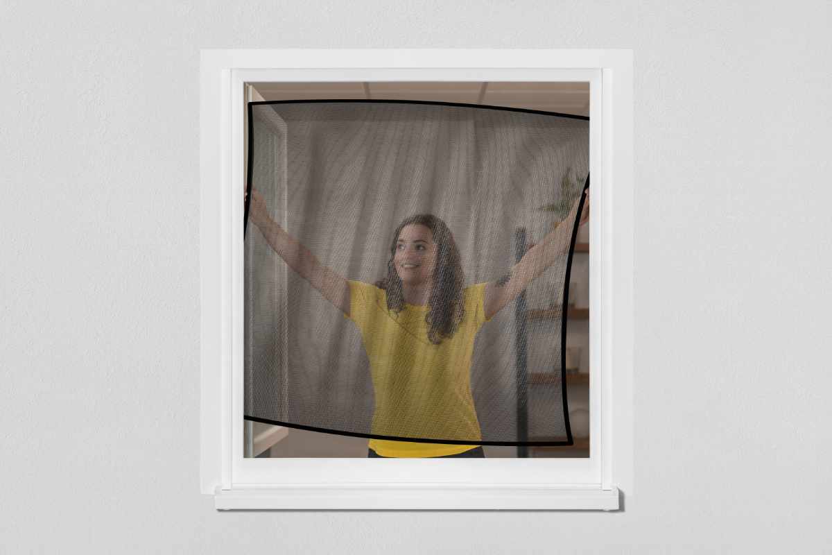Schellenberg Pop-Up Fliegengitter 100x120 cm am Fenster