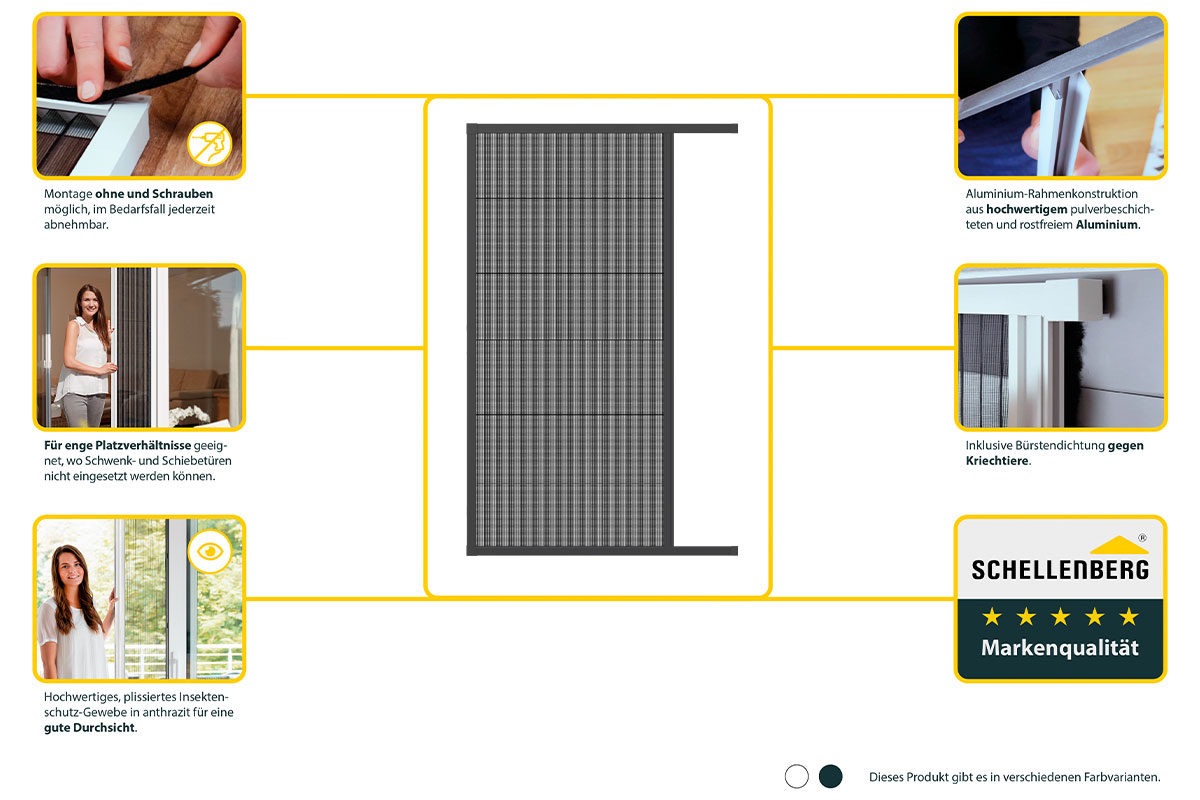 Insektenschutz-Plissee für Türen 100 x 215 cm Insektenschutz-Plissee für Türen 100 x 215 cm