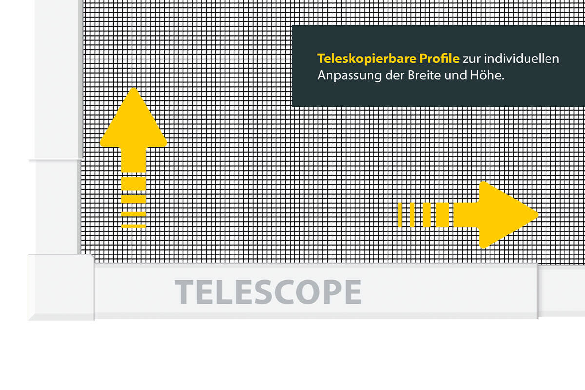 Fliegengitter-Teleskoprahmen Click & Protect, max. 130 x 140 cm, verschiedene Farben