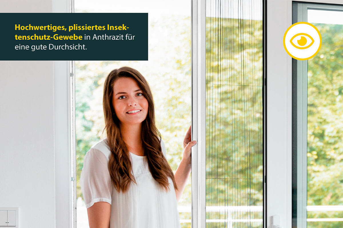 Insektenschutz-Plissee für Türen 100 x 215 cm Insektenschutz-Plissee für Türen 100 x 215 cm