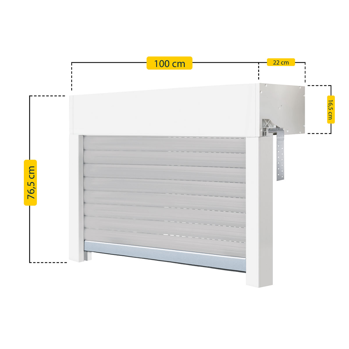 Aufsatzrollladen Komplett-Set für Fenster, 60 cm Höhe - versch. Breiten